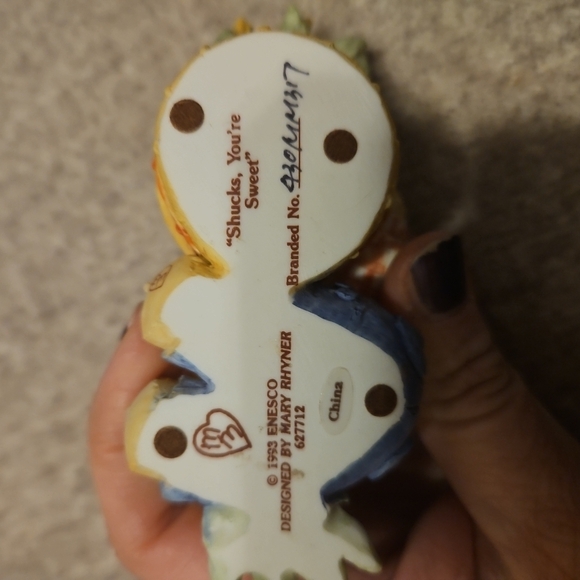 Vintage Enesco Marys Moo Moos Shucks youre Sweet Figurine 1993 WITH BOX (T-L) - Picture 3 of 6